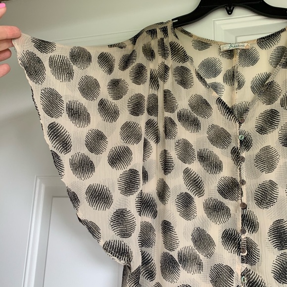 Free Bird Batwing Sleeve Sheer Batwing Top-size Sm - Picture 3 of 6